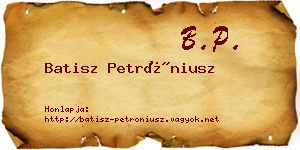 Batisz Petróniusz névjegykártya